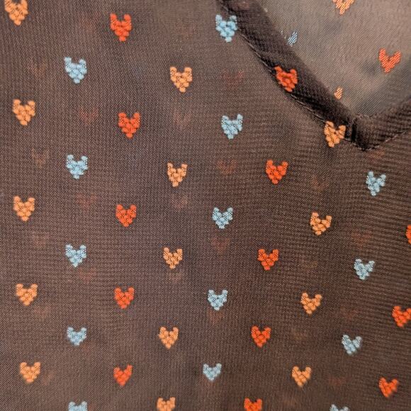 Esprit Pink and Blue Flutter Sleeve Blouse Relaxed Boxy Style - Picture 4 of 5